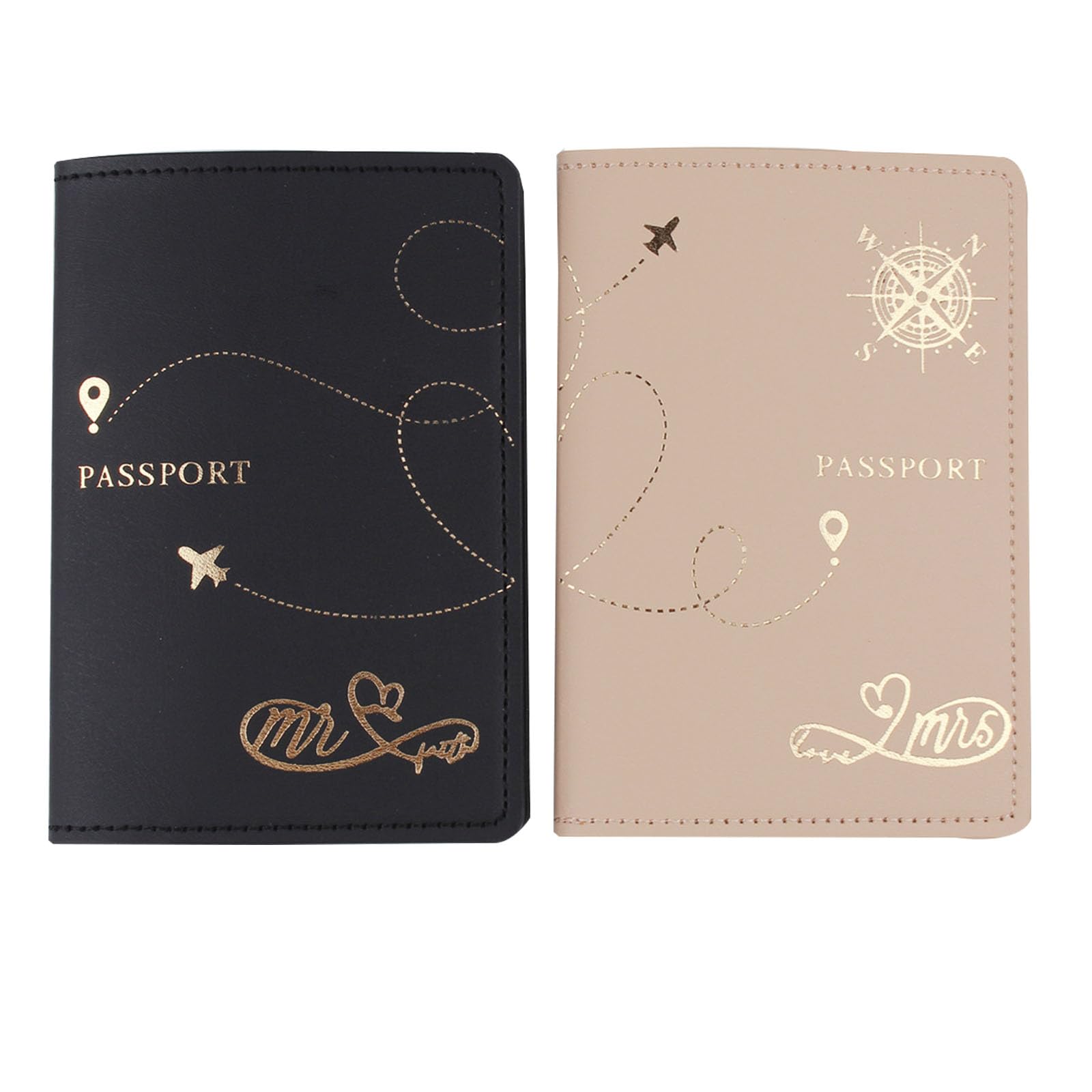 SnogisaTravel Holder Set,Honeymoon Gift,Slim Passport Case Covers and Organizer Slots Couple Travel Luggage Tags,Wedding Bridal,