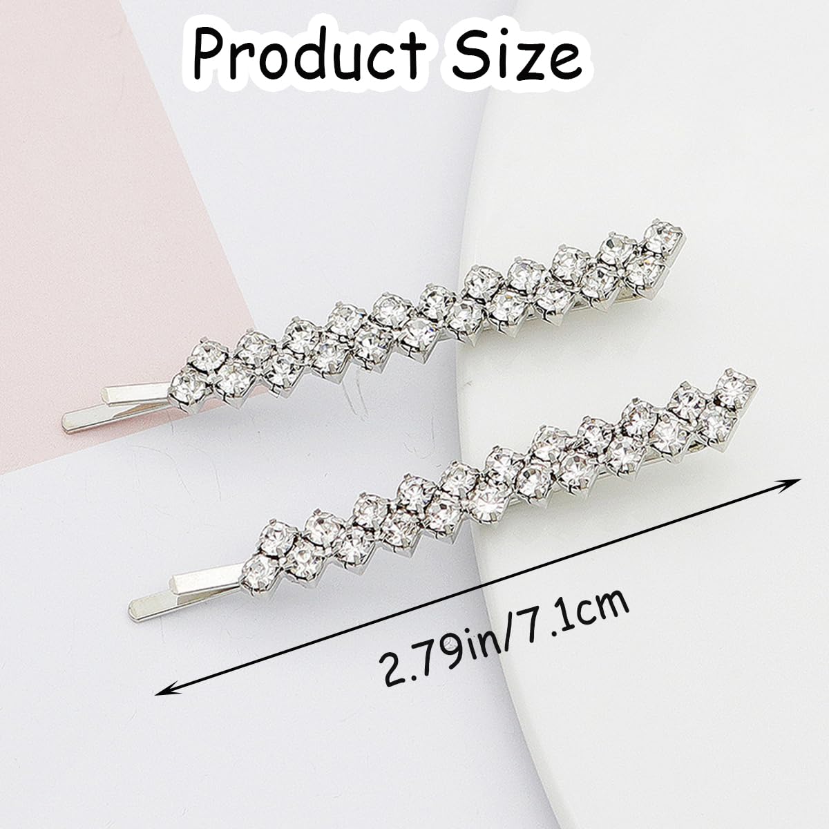10 PCS Rhinestone Bobby Pins Single Row Slim Diamante Metal Hair Clips Bling Crystal Hair Pin Decorations for Brides Women Girls All kinds of hair (10 - Image 2