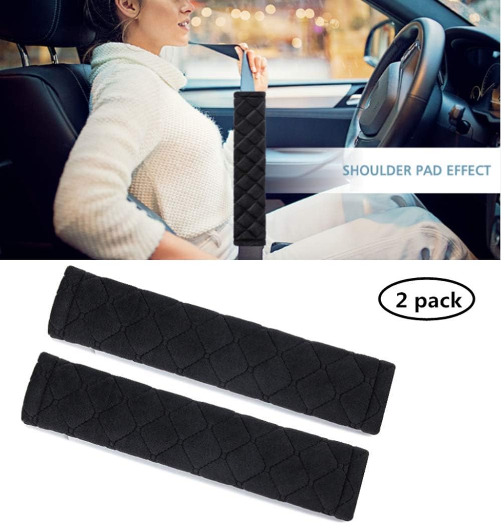 MOONETAuto Seat Belt Shoulder Protector Harness Pad,Soft Skin-Friendly Universal Seatbelt Cover for More Comfortable Driving,Multipurpose for Handbag Carmera Backpack Straps,2pc 2pcs Black JD069MO