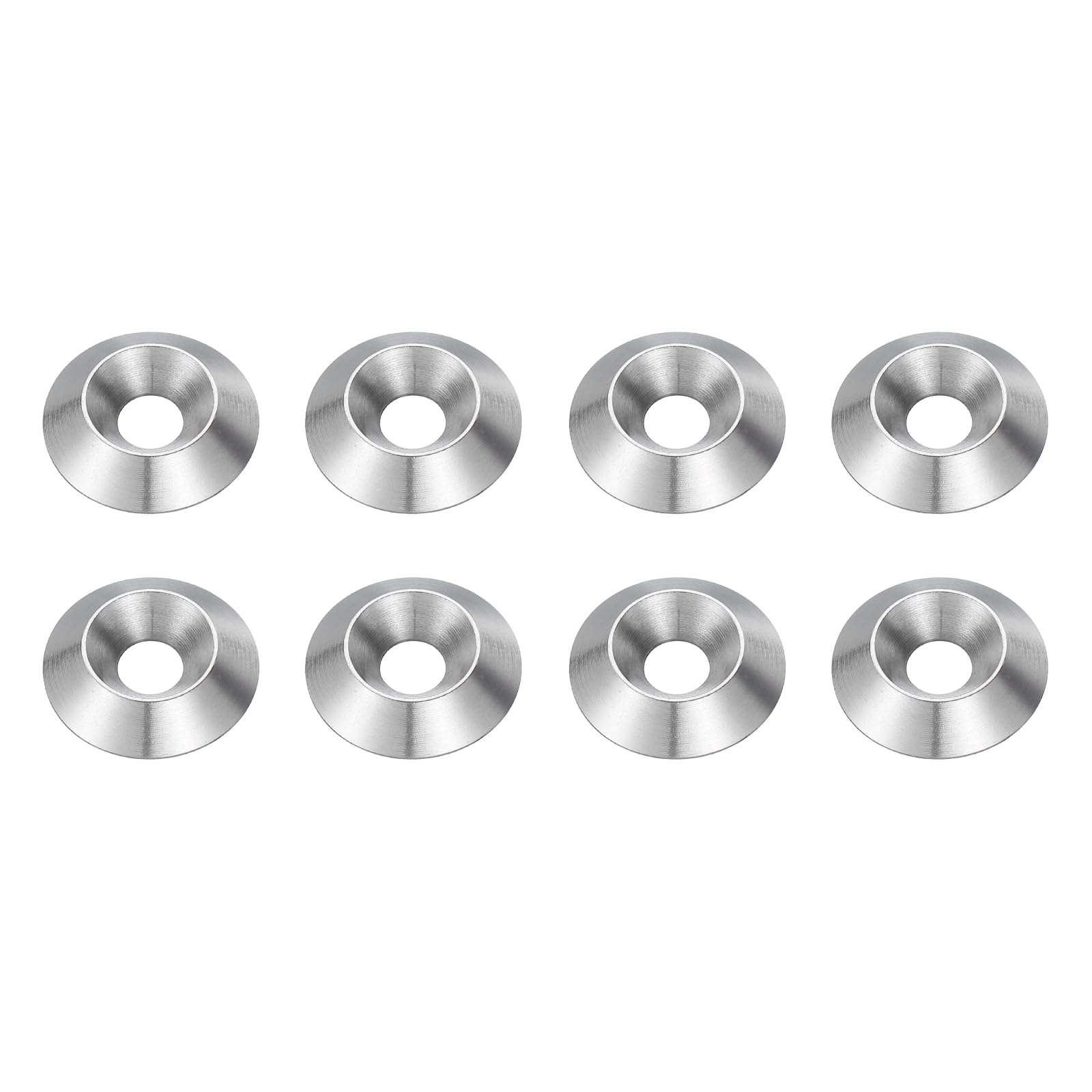 sourcing map 8 Pcs M5 Cone Cup Countersunk Washer, 3.5x18mm 304 Stainless Steel Counterbore Head Washers Gaskets Shim for Mechanical Accessories Parts, Silver