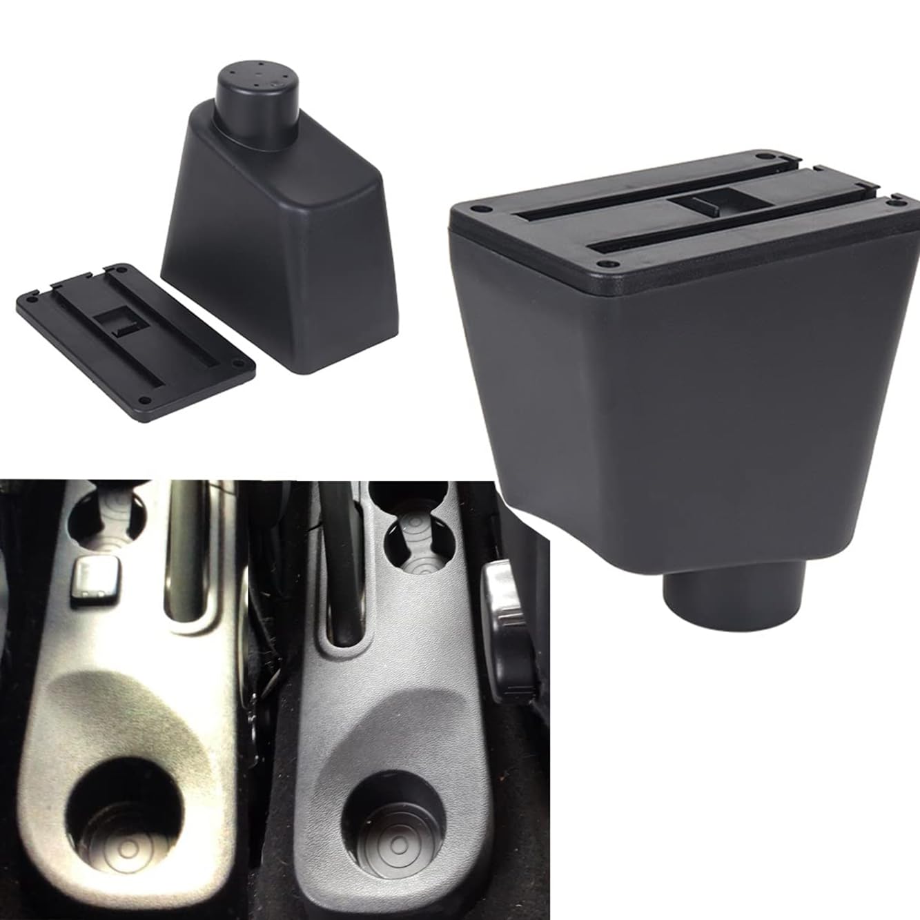 Bracciolo Per Renault Dacia Sandero 2008-2011 - Console Centrale Con USB, Type-C, Portabicchieri, Nero - Foto 5