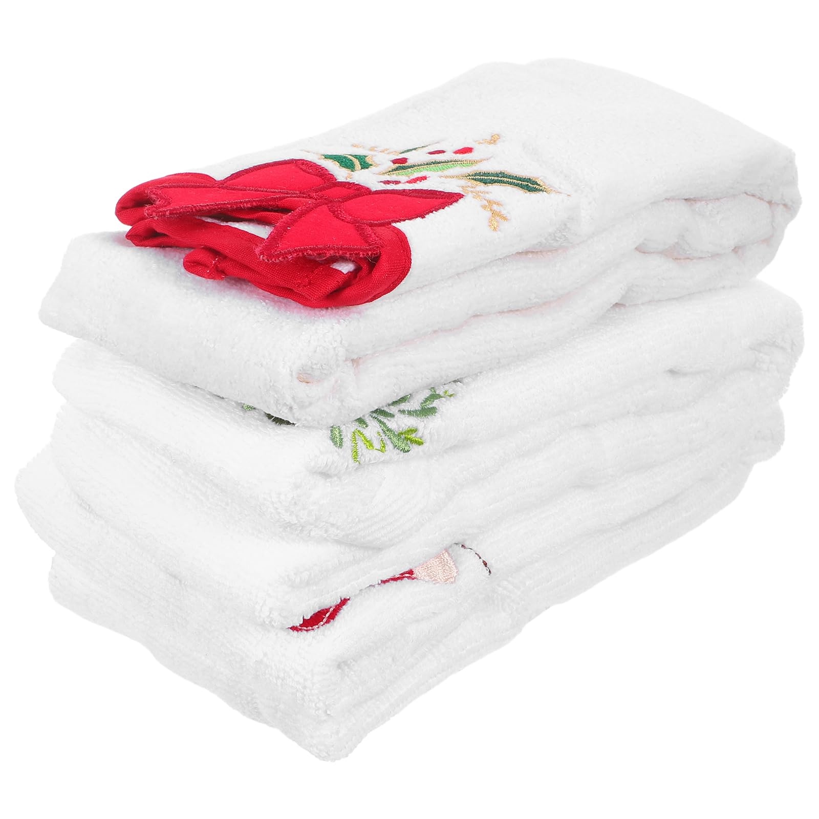 ULTECHNOVO 3 Pezzi Asciugamani in Ricamati per Natale Strofinacci Festivi per Cucina e Bagno Decorazioni Natalizie Eleganti Regalo Versatile per Feste