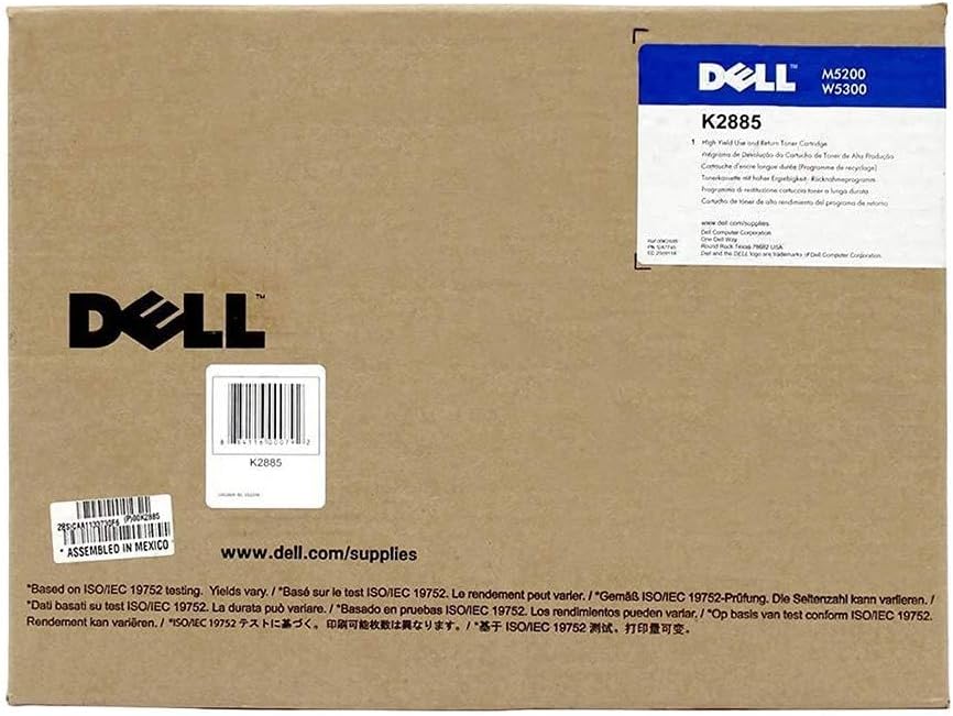 Dell Genuine,OEM K2885 High Yield Black Toner Cartridge(18K YLD)(310-4131 310-4549) for M5200N,W5300N Printers