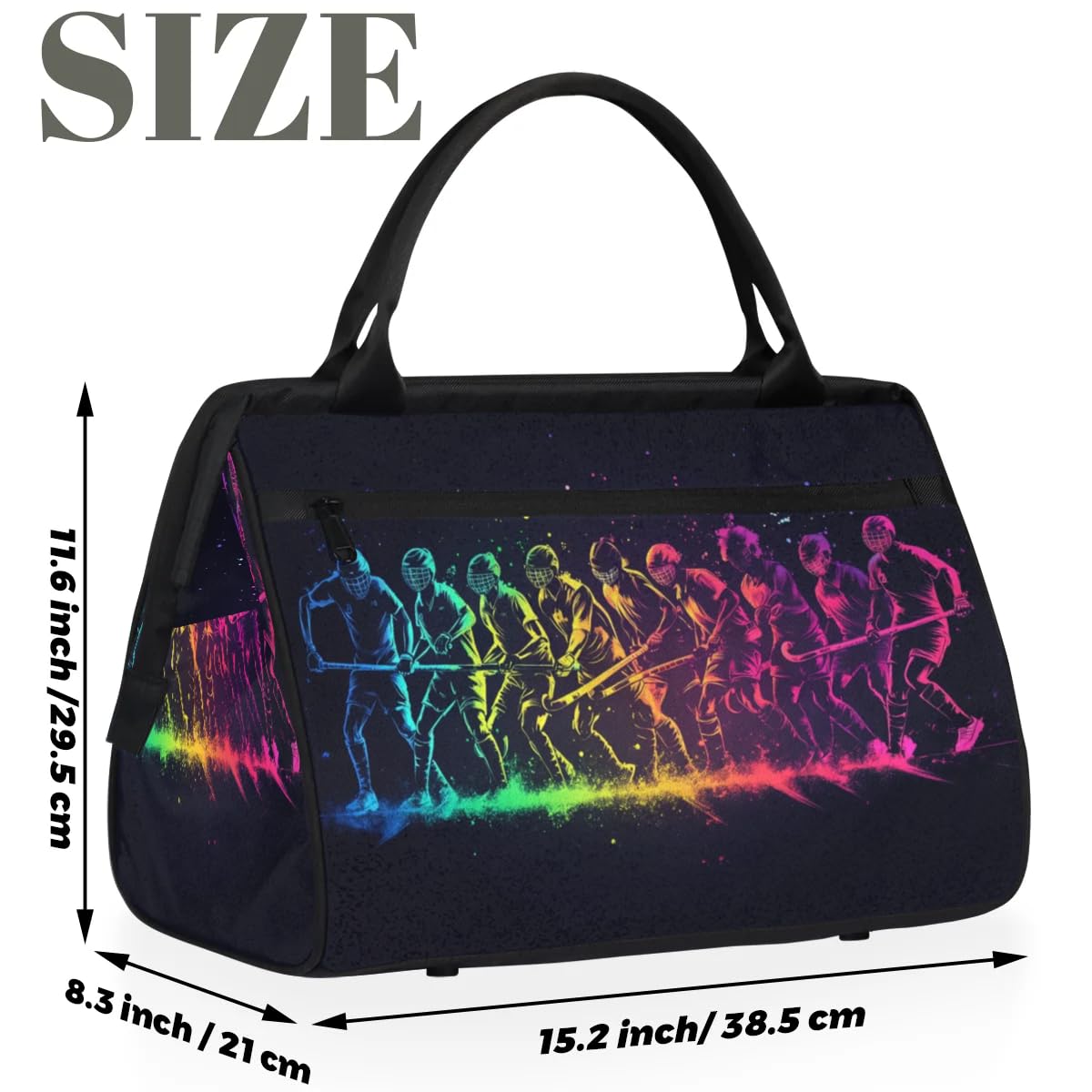 Sac de sport de voyage pour athlète de hockey pour femmes, hommes, enfants, garçons et filles, sac de week-end, sac fourre-tout de 24 L pour sport, gym, yoga, couleur, Big, Organiseur de sac