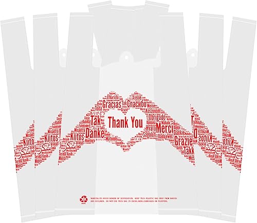 Miniatura 9 de Thank You - Bolsas de mercancía para camisetas  Paquete de 100 bolsas de comestibles reutilizables y desechables de 12 x 6.5 x 20 pulgadas, 30
