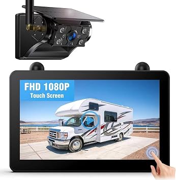 Magnetische Solar R ckfahrkamera Kabellos 7 1080P Touchscreen IPS-Monitor