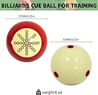 Vista 2 de Bola de Taco de Billar de 2-1/4" Tamaño Estándar Bola de Billar de Repuesto para Entrenamiento