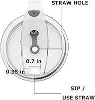 Vista 4 de Paquete de 3 tapas para vasos de 20 onzas, a prueba de derrames, resistente a salpicaduras, con pajilla, para estilo antiguo, tazas de 20 onzas, gris
