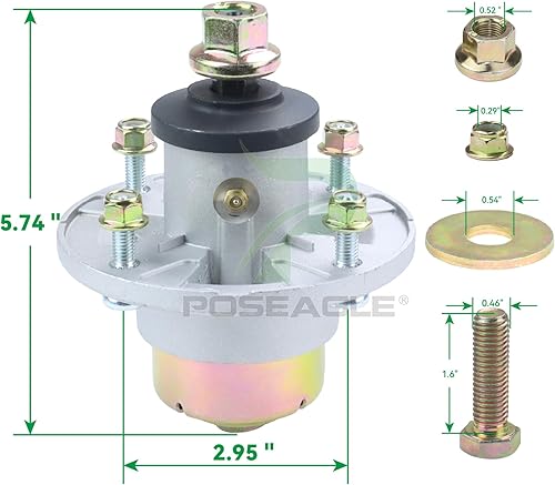 Miniatura 3 de Paquete de 3 AM144608 Conjunto de husillo para John Deere S220 S240 X330 X350 X354 X380 X384 X390 X570 X580 X750 X949 Z315E Z320M Z325E Z325E 330M