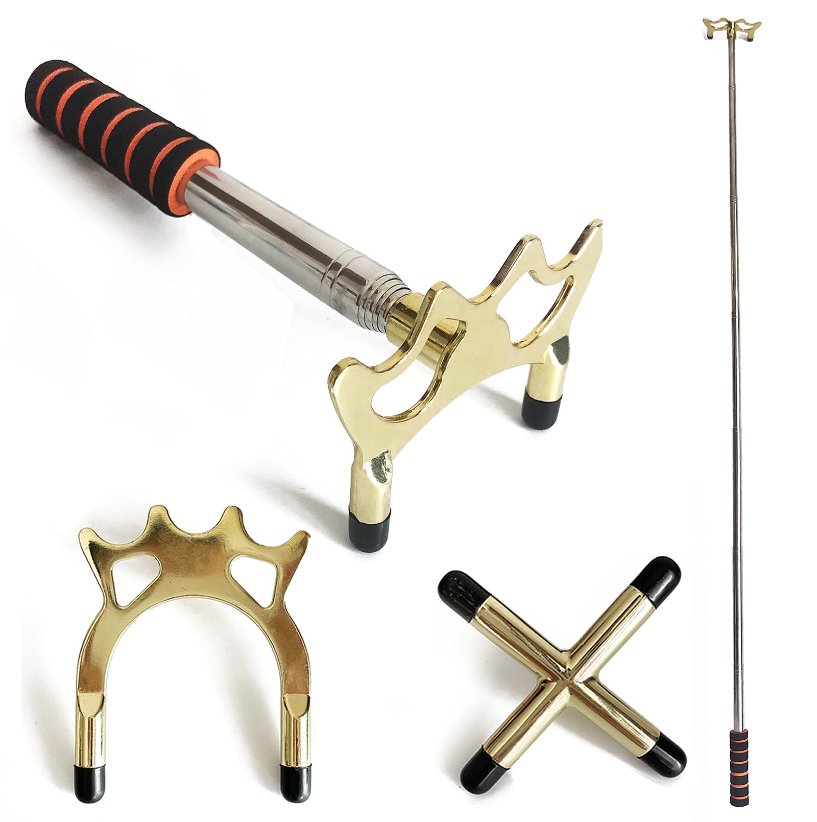 Tai ba cues Retractable Billiards Pool Cue Stick Bridge with 3 Replaceable Brass Bridge Head, Billiards Pool Cue Accessory