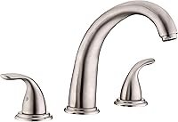 Vista 37 de Sumerain - Grifo de bañera romana de dos asas en níquel cepillado con válvula, alto flujo