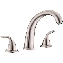 SUMERAIN Classic Roman Bathtub Faucet Brushed Nickel Tub Faucet 3 Hole 2 Handle, Valve Included