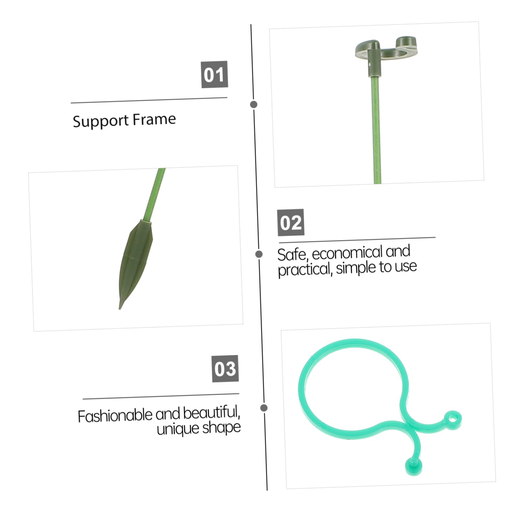 Abaodam 3 Sätze Pflanzenstützrahmen Blumen- eingetopft Stützgestell für Kletterpflanzen Einsätze Pflanzenpfähle Hochleistungs-Gartenpfähle kleine Gartenpfähle Plastik Green