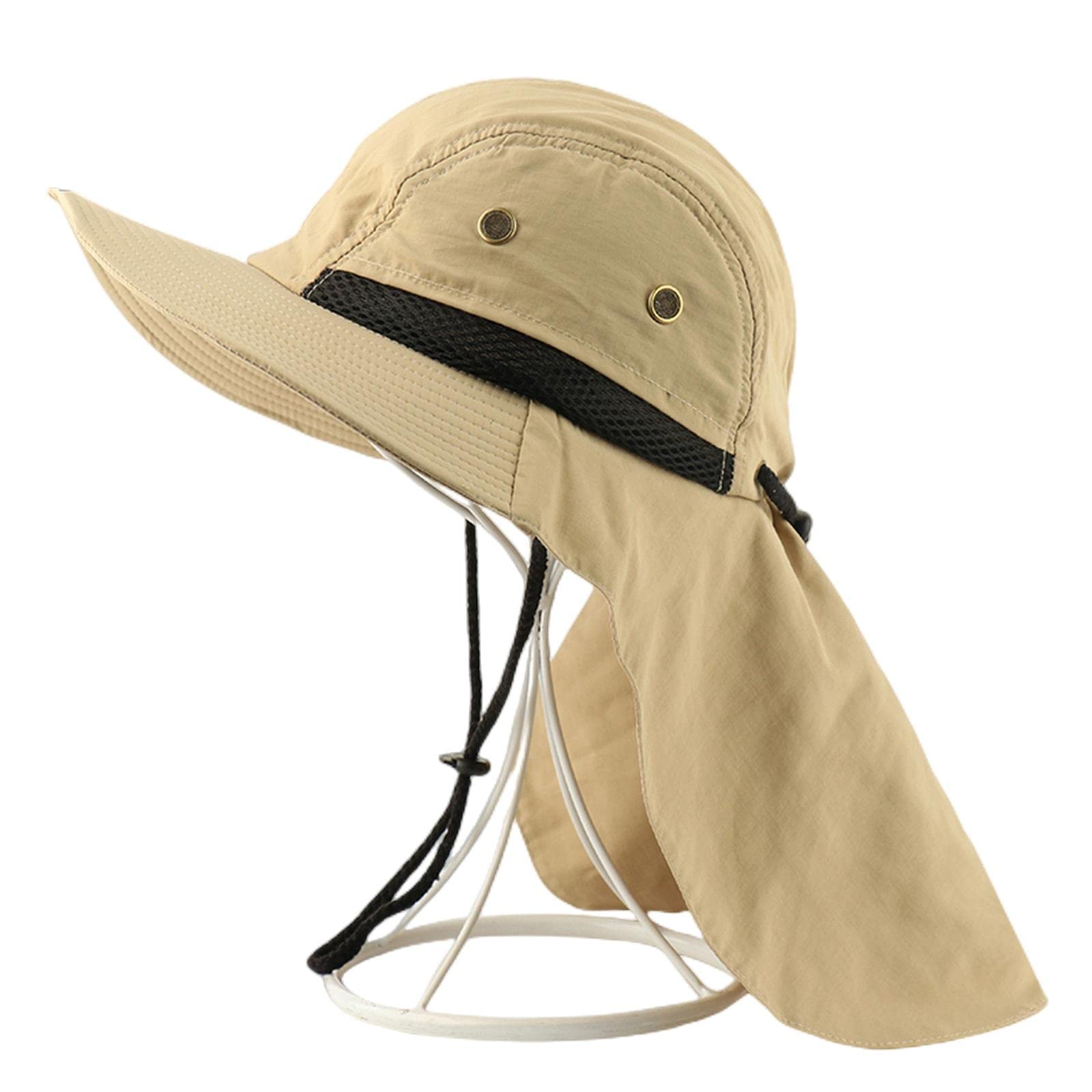 Sombrero de pescador, sombrero de sol para mujeres y hombres, sombrero casual con solapa para el cuello, al aire libre, ala larga, sombrero de pesca, transpirable