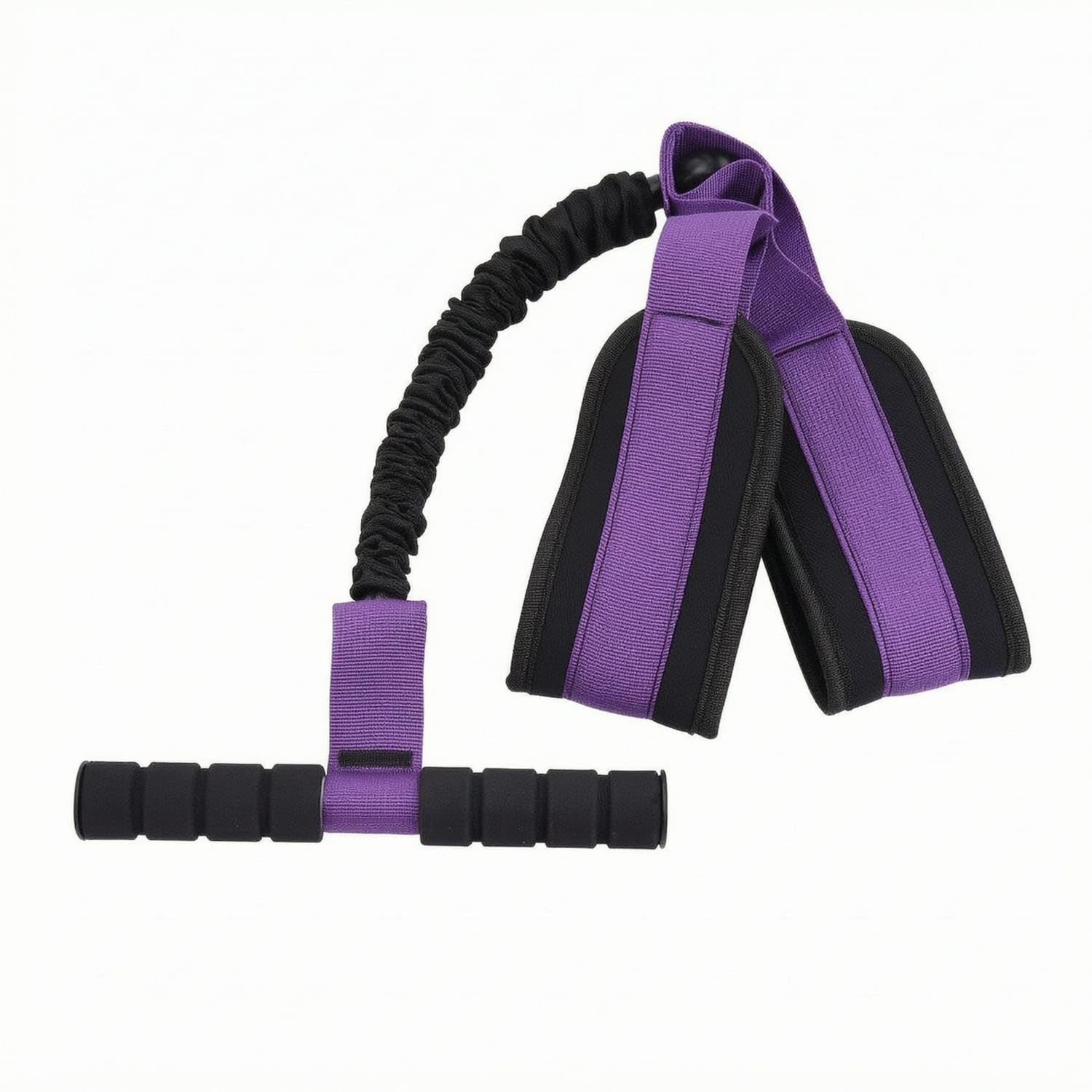 Multifunction Pedal Tensioner Strap Padded Foot Loop Exerciser Elastic Cord Pedal Resistance Band Woven Strapping for Home Gym, Purple-picture-25