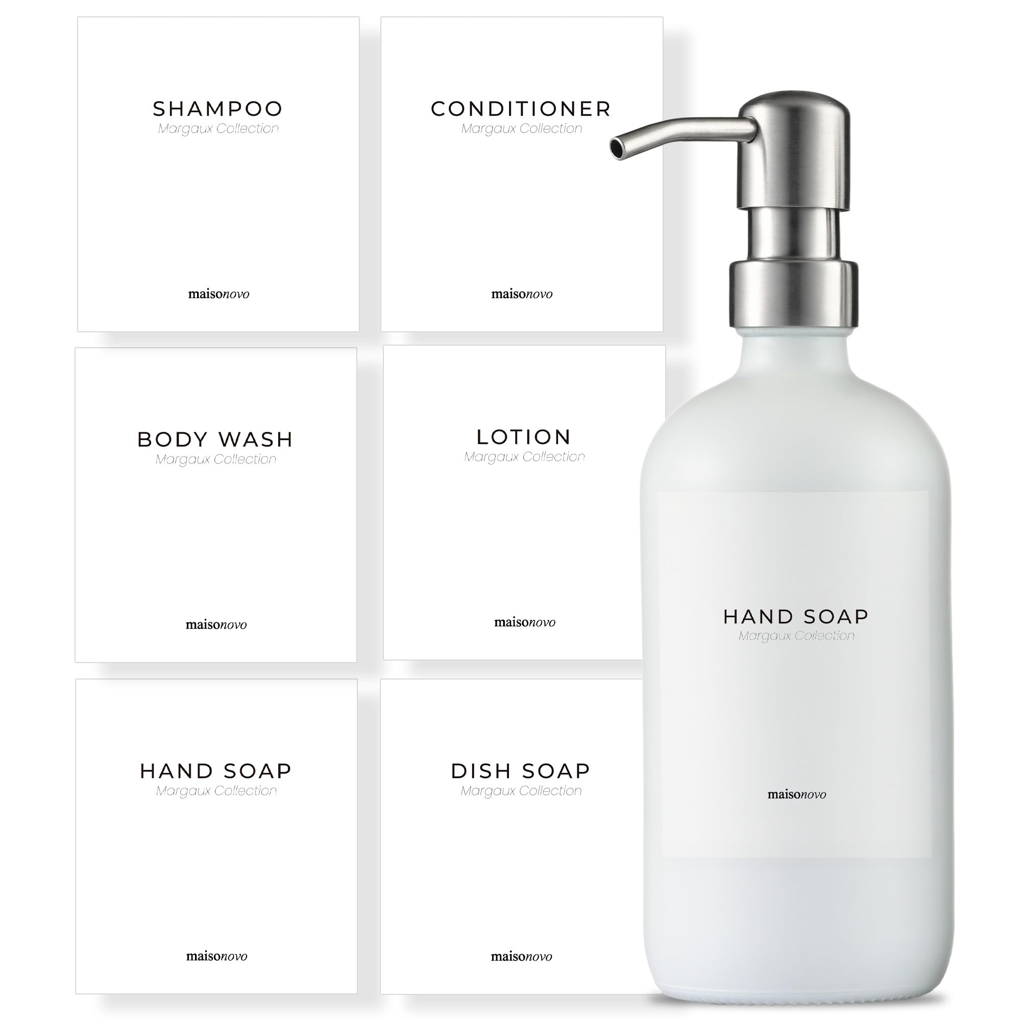 MaisoNovo Waterproof Labels for Bottles Modern Design - 6pc Mix Pack