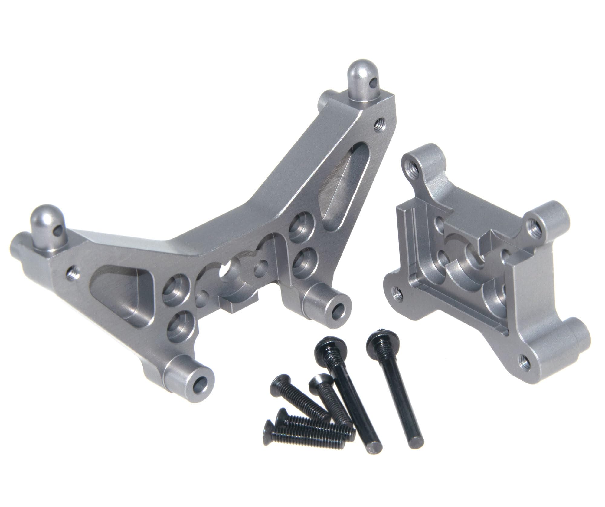 Shock Tower Compatible with 1/14 MJX Hyper Go 14301 14302 RC Car Front and Rear Shock Tower Metal Upgrade Parts(Titanium)