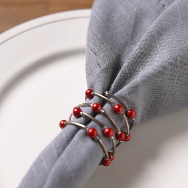 Serviettes de table lin coton rayures marron clair/pastel Mango Home | La Redoute