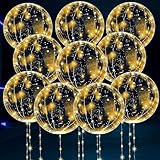 LED Light Up Balloons 10 Pack β 18" Transparent Glow Balloons Light Up with LED String Lights & Switch, Easy Air or Helium Use for Christmas Celebrations, Weddings, Party Decorations & Festive Nights