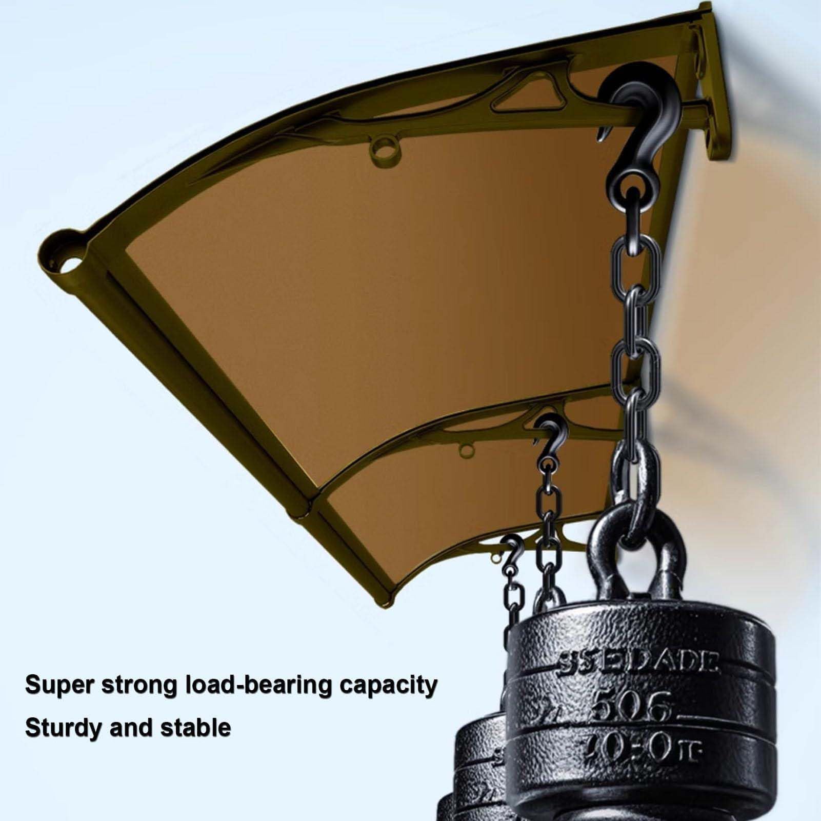 Elegant Front Door Awning, Porch Rain Shelter, Aluminum Frame with Solid Polycarbonate Panels, UV Resistant, Windproof, Typhoon Resistant, Shields Entrance From Sun And Rain