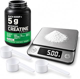 5 g Creatine Scoop, White Measuring Spoons, 3 Pack
