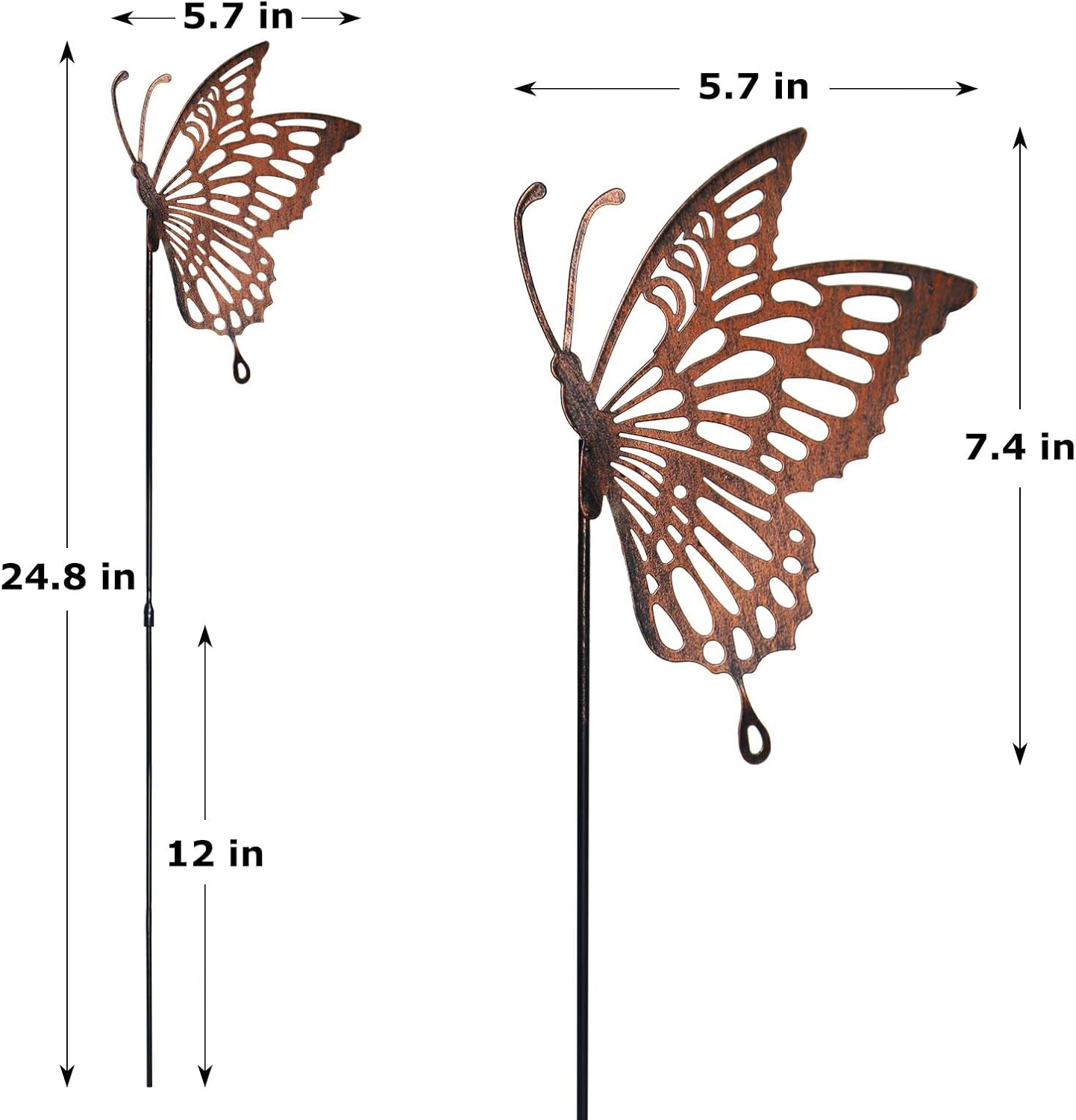 DIINOR 4Pack Butterfly Garden Stakes Decor Hollow Out Animal Stakes Yard Art Patio Decor Metal for Mom Indoor Outdoor Lawn Flower Pot Decorative : Patio, Lawn & Garden