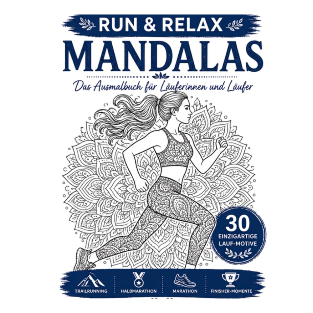 RUN & RELAX – Lauf-Mandalas für Erwachsene: 30 einzigartige Lauf-Motive zum Ausmalen, Entspannen und Abschalten