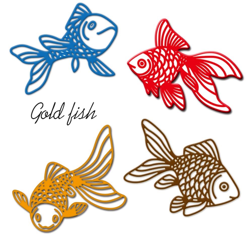 Fustelle Metalliche Per Scrapbooking – Uccellini Su Ramo E Pesce, Set Da Taglio E Goffratura Fai-da-Te, 10,7x12,4 Cm