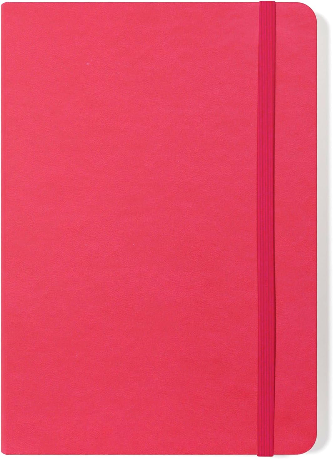 Silvine A5 Executive Soft Feel Notebook Pink. 160 Pages (80 Sheets) Ruled 7mm feint. Ref 197P (148 x 212mm)