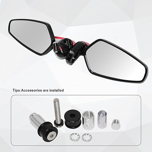 Vista 30 de DREAMIZER Espejos universales para barra de motocicleta de 7/8 pulgadas, espejo retrovisor trasero compatible con Honda Grom, Yamaha, Kawasaki