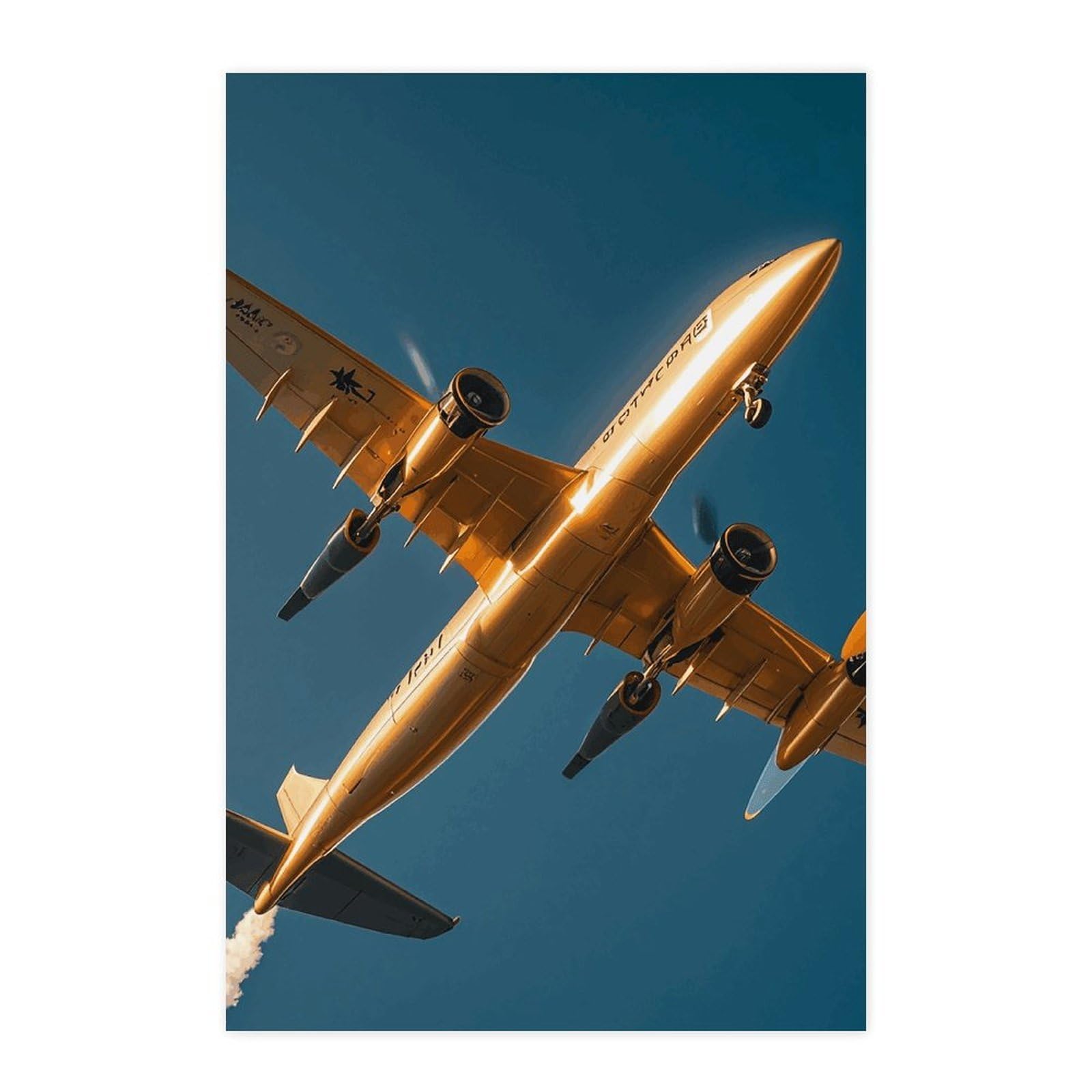 Affiches vintage art mural doré et avions rétro pour la décoration de chambre