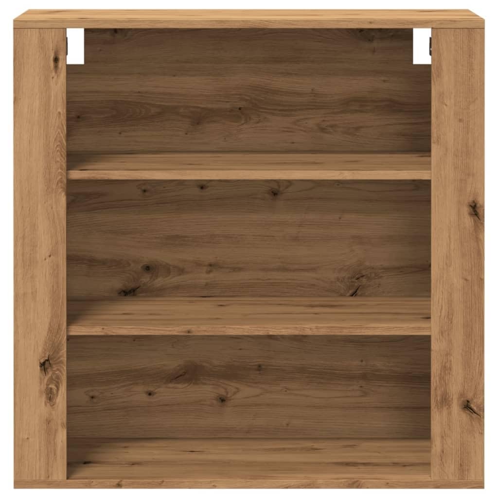 Gecheer Armoire Murale chêne Artisanal 80x33x80 cm Bois d'ingénierie, Meuble de Rangement Suspendu avec Compartiment, Armoire Flottante pour Cuisine, Salon, Salle de Bain, Entrée