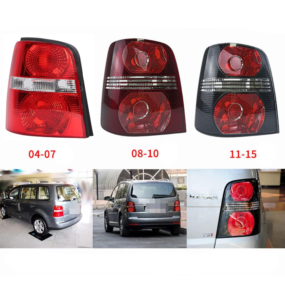 Tylne światło dla Tourana 2004-2007, wymiana świateł hamulcowych lampa samochodowa lewa prawa strona kierowcy pasażera, czerwony - lewy