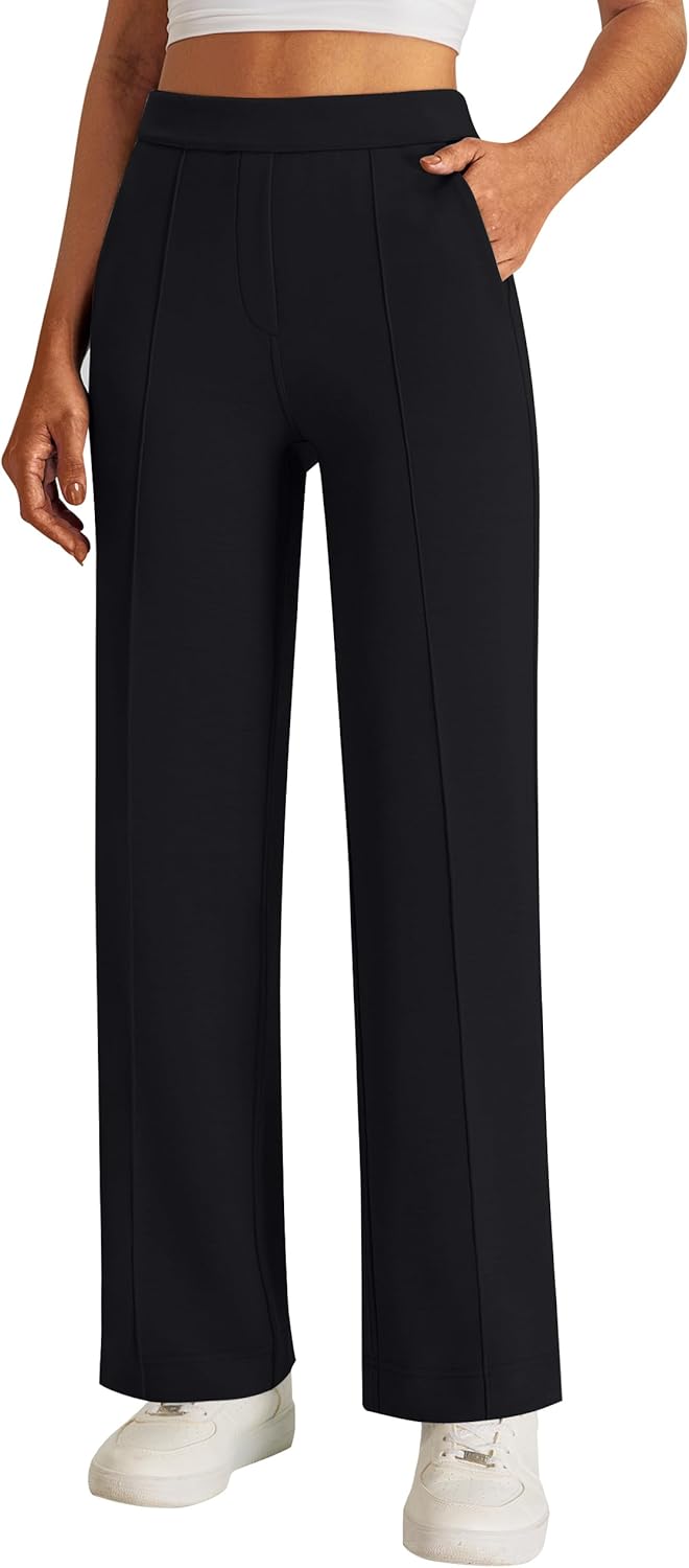 BMJL Women's Work Pants 32" High Waisted Casual Track Pant Yoga Travel Golf Joggers Pockets Slacks Fall Clothes