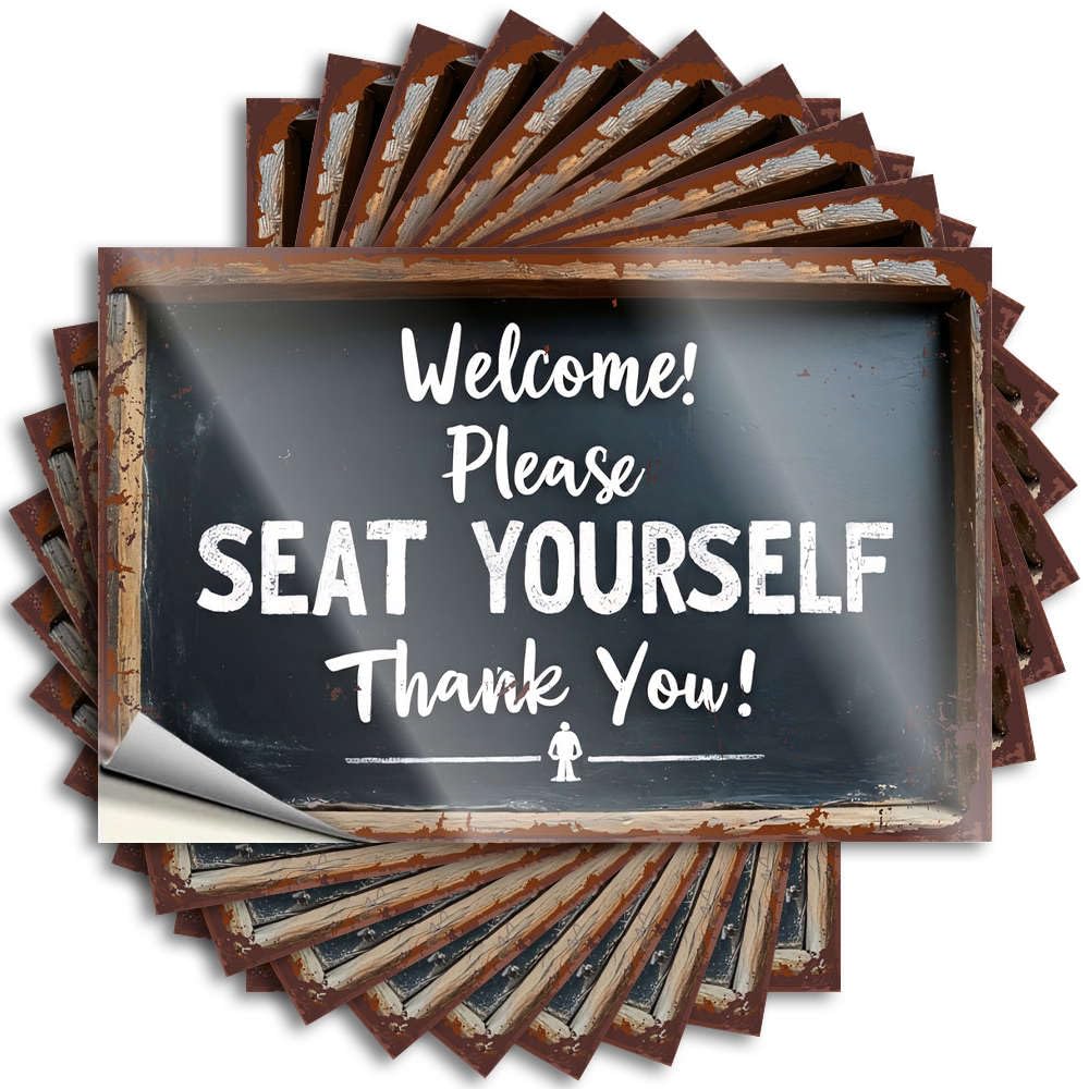 Fzfn Colour Welcome! Please Seat Yourself Thank You! Dorm Decorations Adult Diy | Core Lettering Sticker Cover Removable Vinyl Sticker Decal(6X9cm)