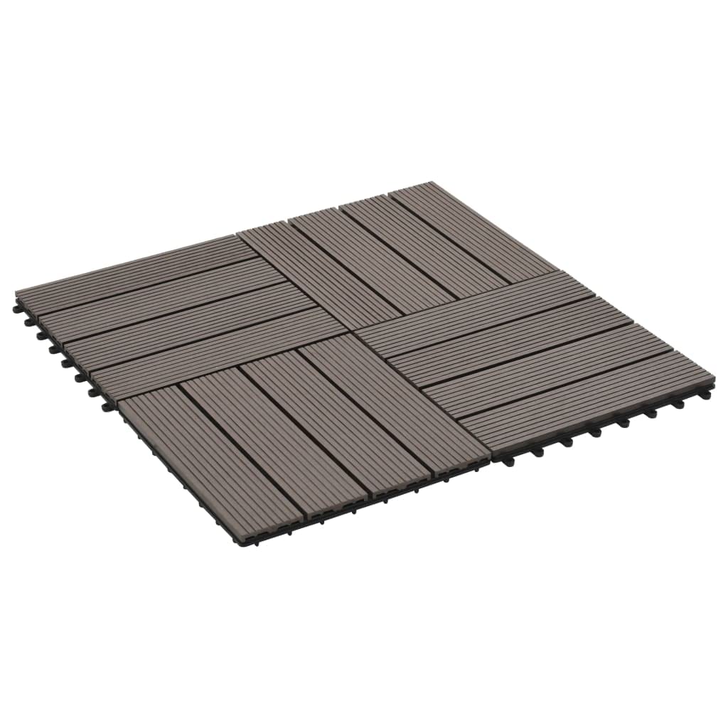vidaXL 11 Piastrelle per Terrazza WPC Marrone Scuro Pavimento Patio