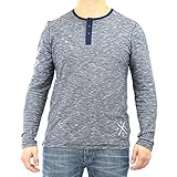 Buffalo David Bitton Men's Nipsy Long Sleeve Textured Stripe Henley, Whale Combo, Medium