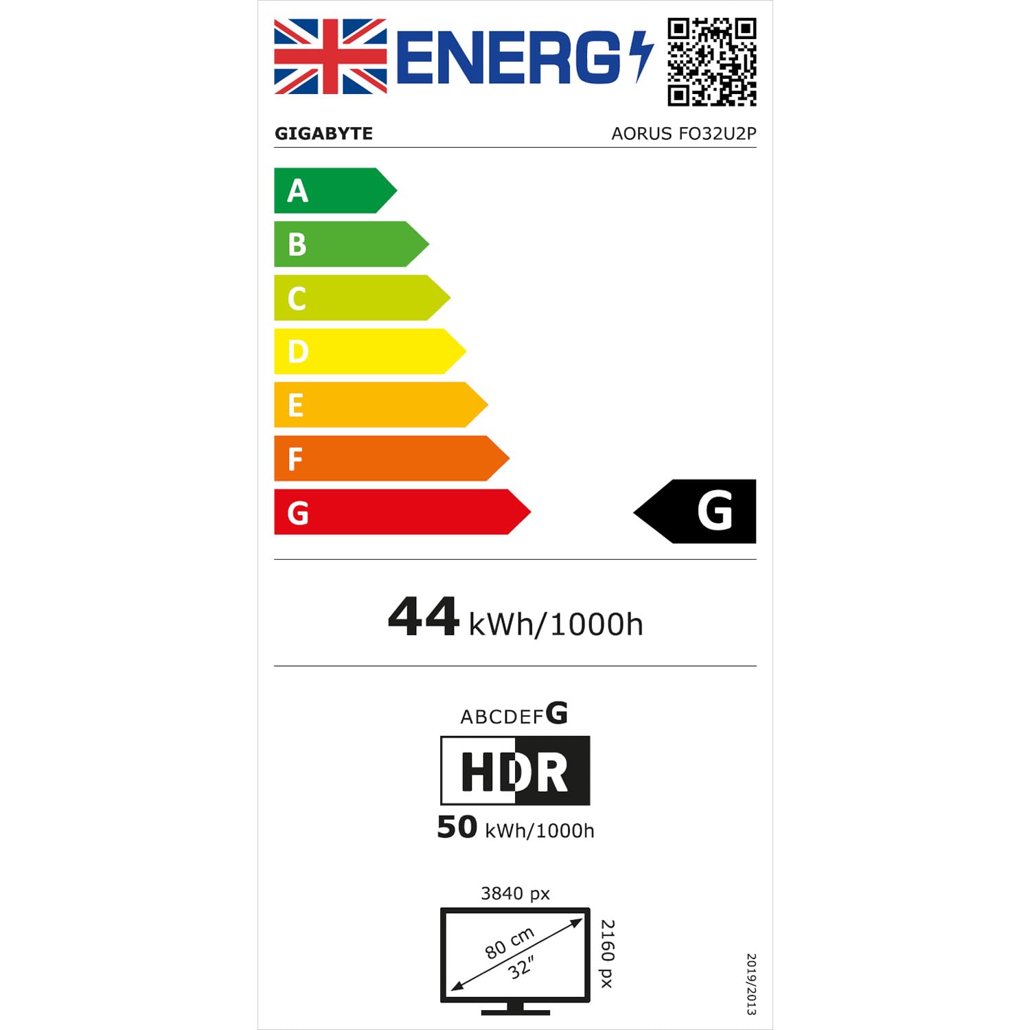 Gigabyte Monitor da gioco OLED AORUS FO32U2P da 32” - 3840 x 2160 (UHD), 240Hz, 0,03ms, 250 cd/m², KVM, FreeSync Premium Pro, DisplayHDR True Black 400, DisplayPort 2.1
