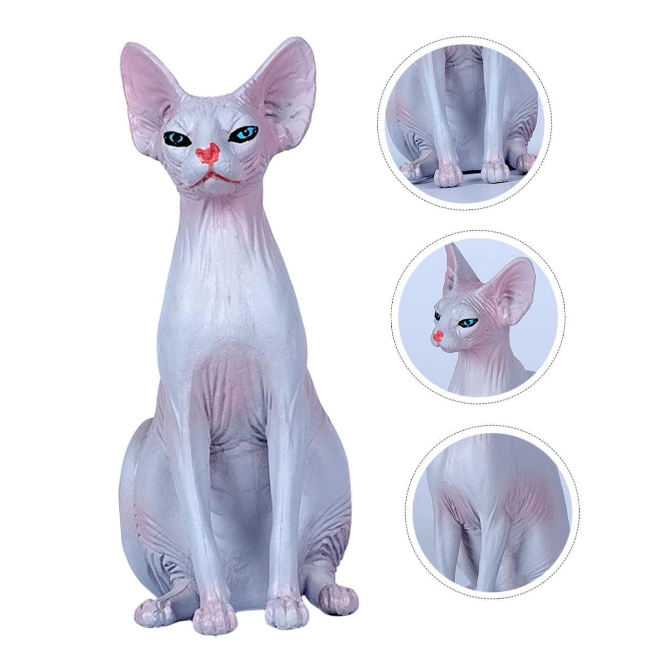 ABOOFAN 6piezas Estatua De Gato Sin Pelo Decorativa Conjunto De Figura De Gato Adorno para Interiores y Exteriores Decoración De Fiestas