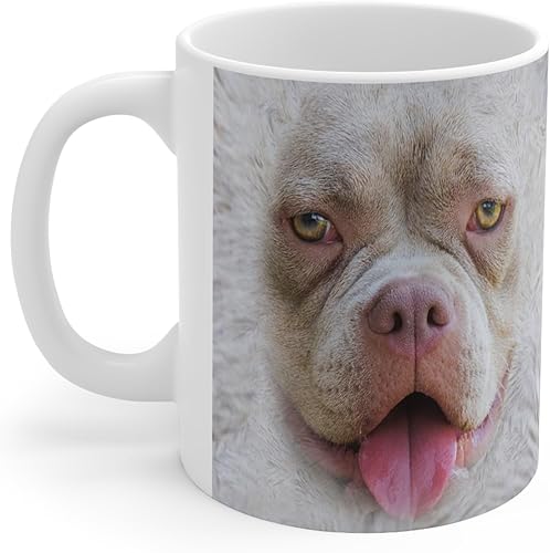 Lovesout Funny Gifts - Taza de café de cerámica blanca con diseño de perro American Bully de 11 onzas