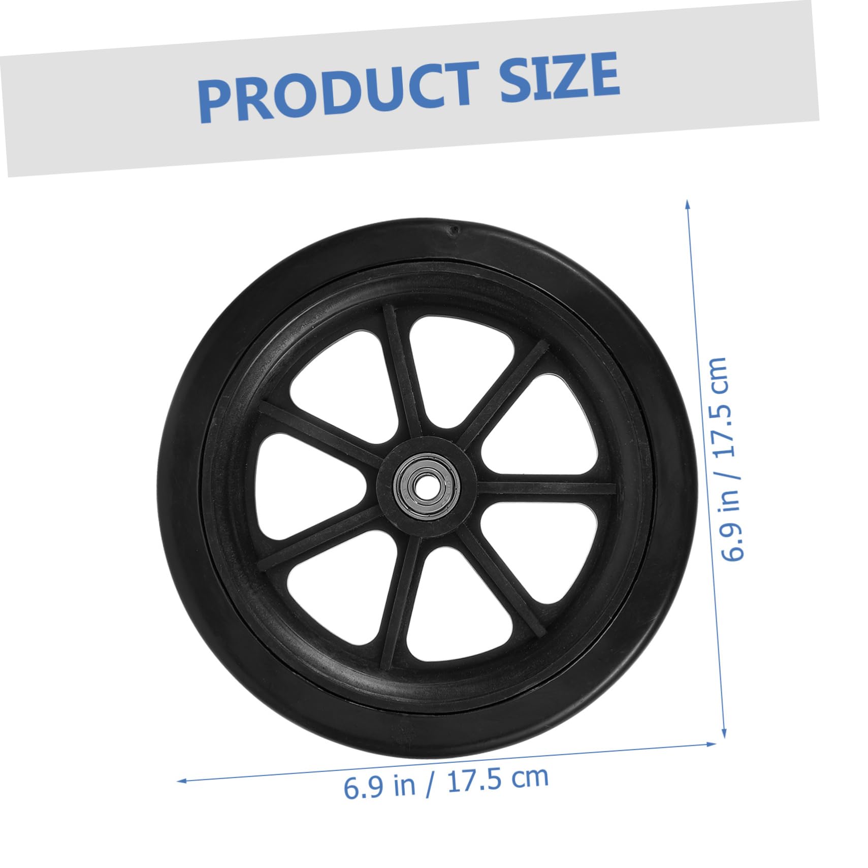 BCOATH 7 Inch PVC Wheelchair Front Wheel Replacement Universal Replacement Wheels for Wheelchair Quiet and Sturdy Casters