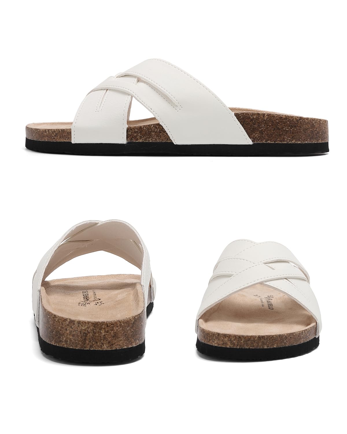 ARRIGO BELLO Mules Mujer Cómodas Sandalias de Cuero Zapatillas Antideslizantes de Moda Verano Aire Libre PantuflasTalla 36-41