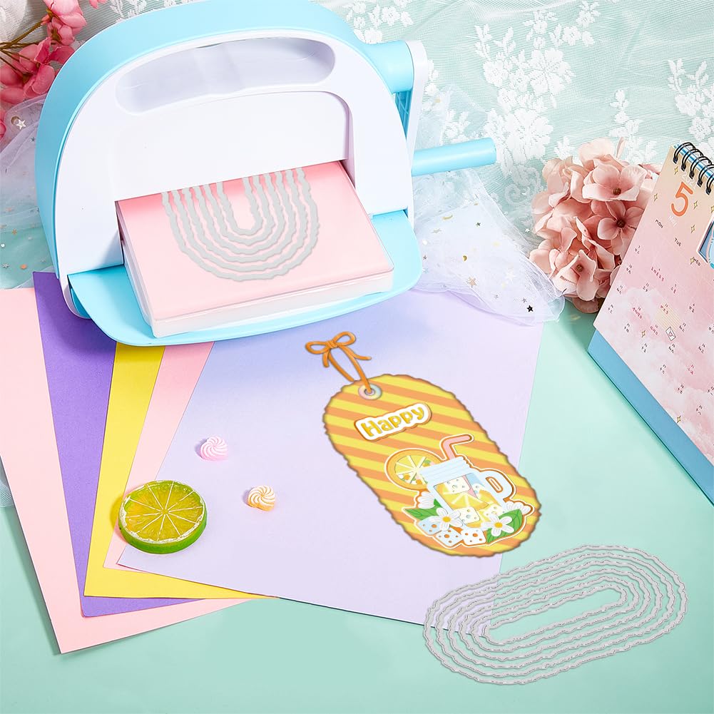 GLOBLELAND Fustelle per Etichette con Bordi Irregolari Segnalibri per La Creazione di Biglietti Fustelle per Cornici Stencil In Acciaio Al Carbonio per Goffratura Modelli per Album di Scrapbooking