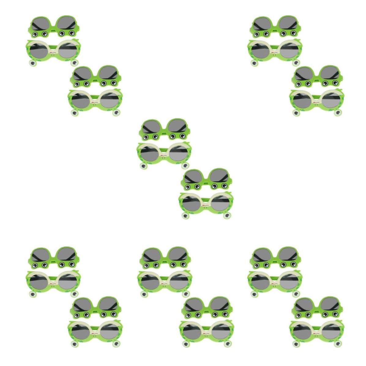 Healvian 24 Stück Lustige Frosch Sonnenbrille aus Abs für Fotokabinenzubehör Leichte und Vielseitige Partybrille in Grün für Halloween Feiern und Geburtstagsfeste