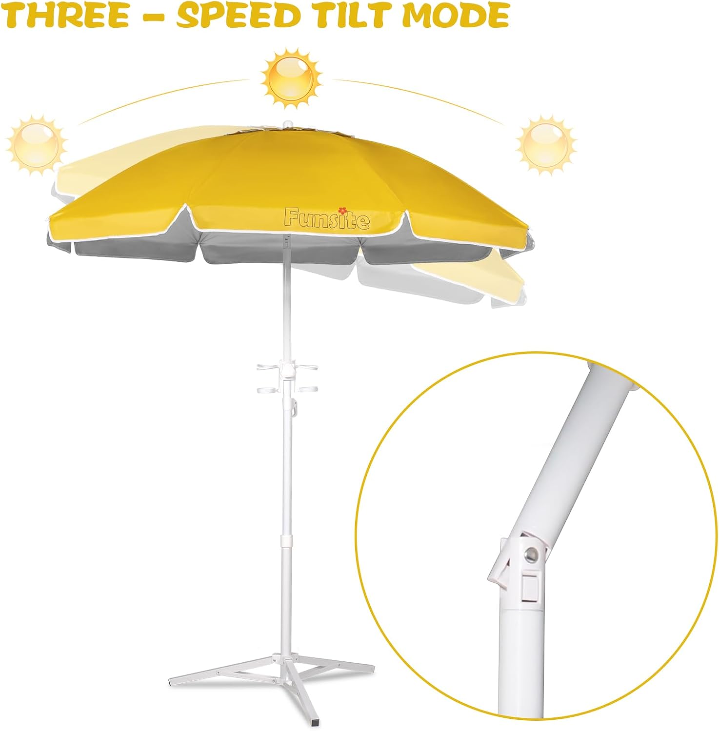 6.5ft Portable Beach Umbrellas for Sand Beach UV 50+ Umbrella with Tilt & Aluminum Pole, Protection with Heavy Duty Anchor, Patio Umbrella with Carry Bag