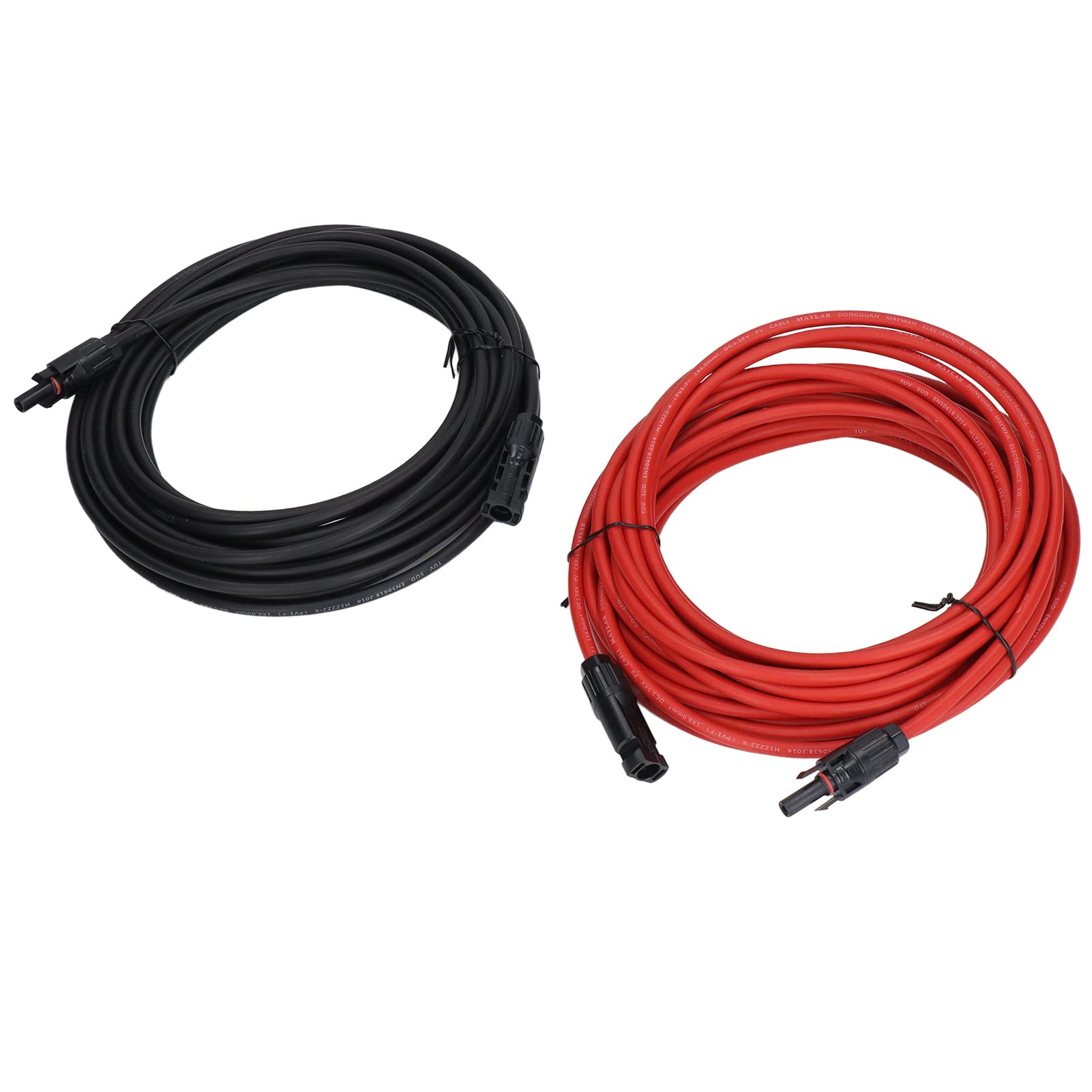 Cable de Extensión de Panel Solar, Resistencia a la Oxidación 10AWG Cable de Extensión Solar 2 Piezas Resistencia a Baja Temperatura Revestimiento Ignífugo para Equipos Generadores