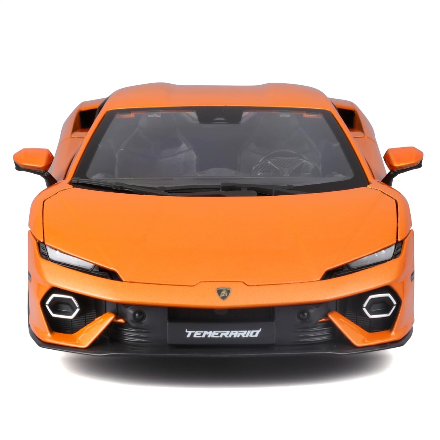 Bburago Lamborghini Temerario, orange - Modellauto 1:18 - Originalgetreues Sammlerauto Spielzeugauto mit beweglichen Türen, Kofferraum & Haube, ab 3 Jahren (18-11052OR)