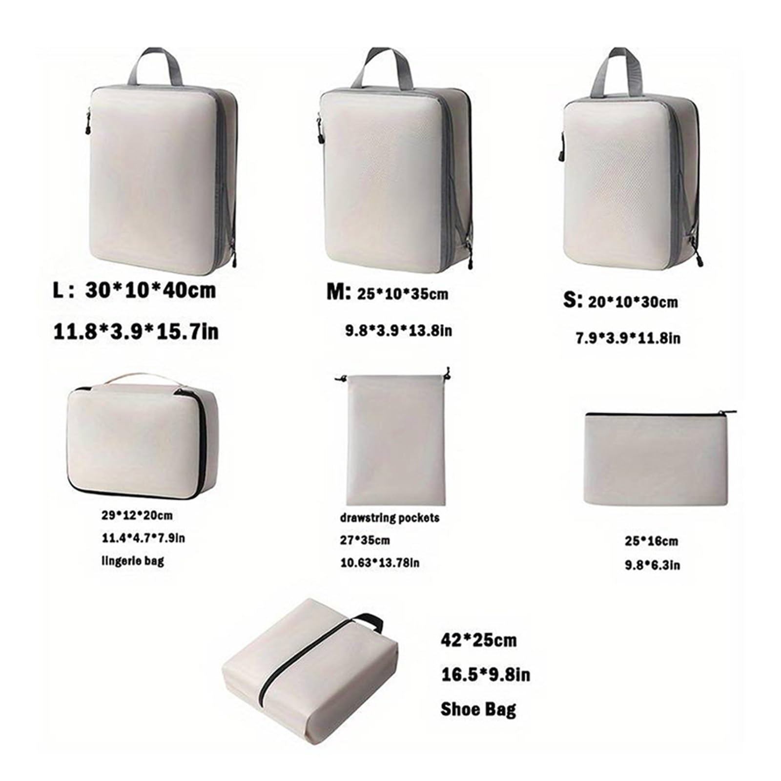 Organizador Maleta Organizador de viaje 7 piezas con cubos compresión, bolsas equipaje ligeras y versátiles for mujer(Blue)