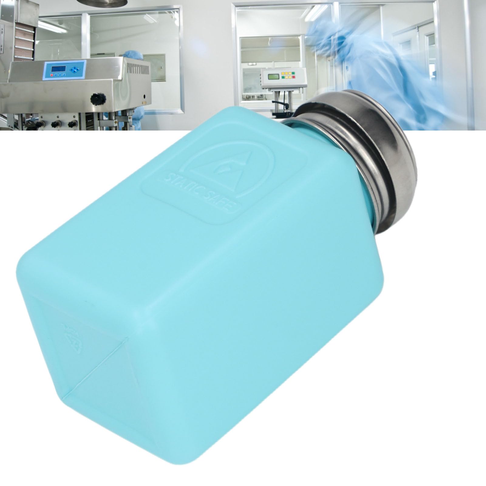 ESD Safe Anti-Static Solvent Dispenser 200ml, Distributore Liquido in Acciaio Inossidabile, Bottiglia Blu Resistente