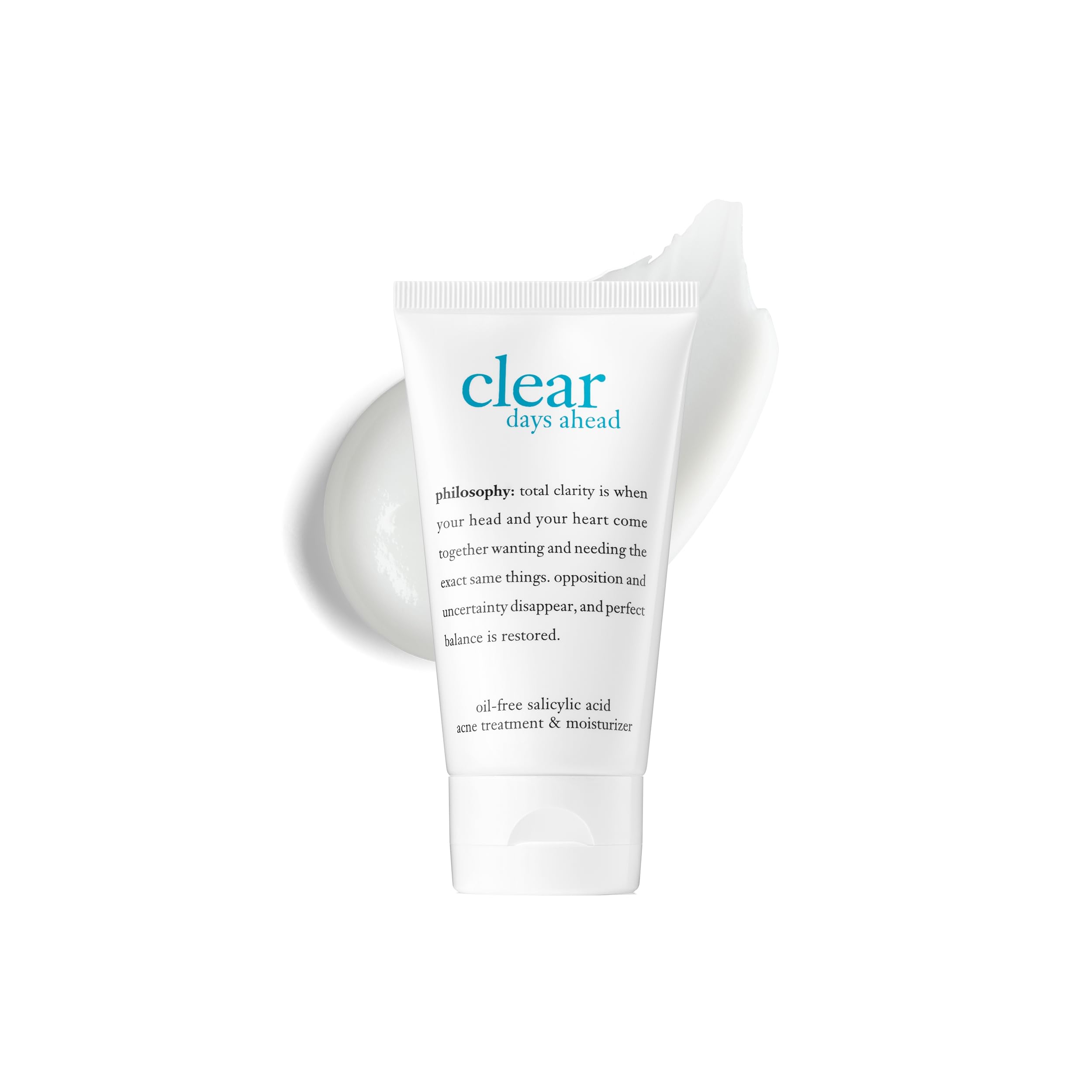 philosophy clear days ahead oil-free acne treatment & moisturizer - face moisturizer with salicylic acid - effectively reduces breakouts - 2 fl oz
